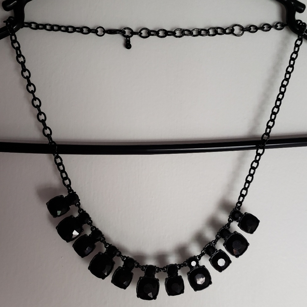 Short Black Statement Necklace